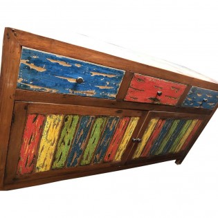 Unifarbenes Sideboard aus recyceltem Holz