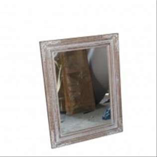 Rechteckiger Spiegel aus hellem Holz
