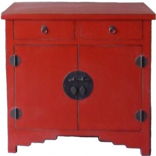 Rotes chinesisches Sideboard mit Schubladen
