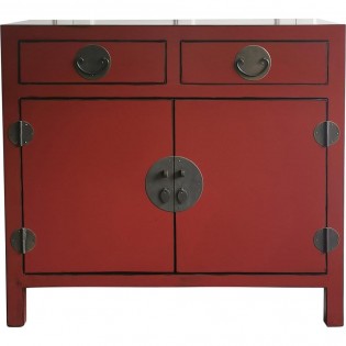 Rot lackiertes chinesisches Sideboard