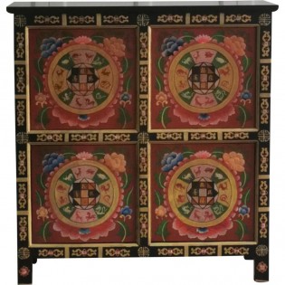 Tibetisches Sideboard mit Gemalden