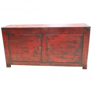 sideboard Chinese gebeizt rot lackiert