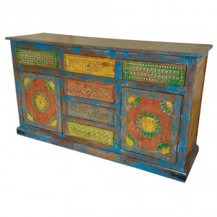 Ethnic colorful dresser with drawers