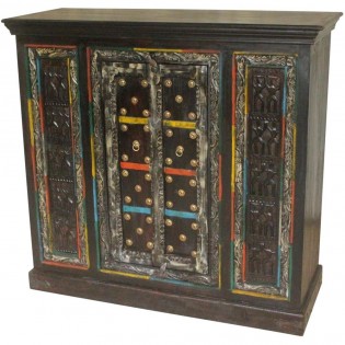 Ethnic colorful carved sideboard