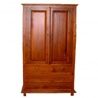 Ethnic mahogany wardrobe with drawers