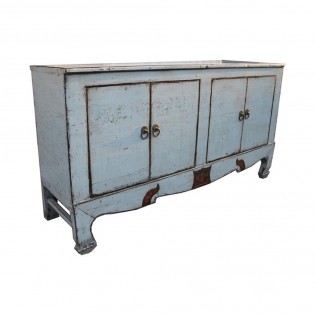Lacquered light blue cupboard with doors