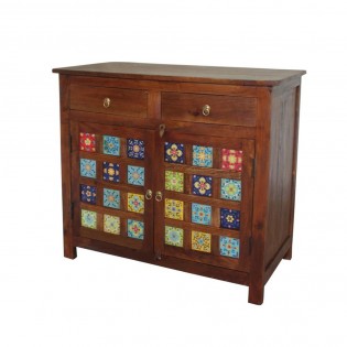 Indian sideboard with colored tiles