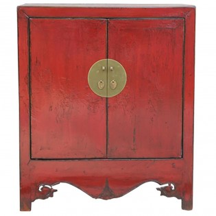 Red lacquered china cabinet