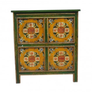 Tibetan sideboard with green base doors