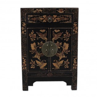 Chinese bedside table with black paintings