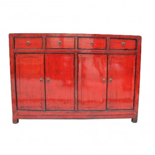 Red lacquered Chinese sideboard