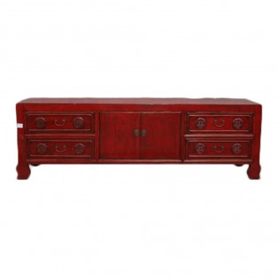 Low cabinet in red lacquer