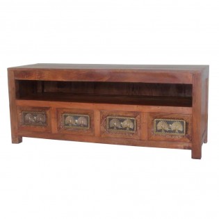 Low cabinet with brass decorations