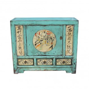 Chinese sideboard painted light blue base