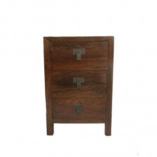 Chest of drawers in elm with three drawers
