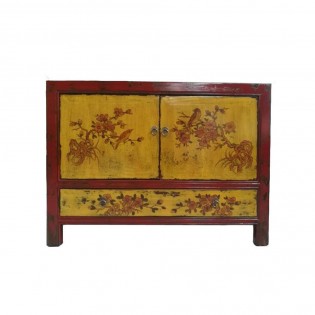 Mongolian sideboard with paintings