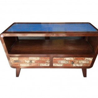 TV cabinet in solid recycled wood