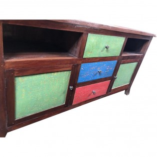 Colored solid wood recyclable sideboard