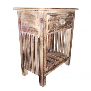 Bedside table in paulownia wood