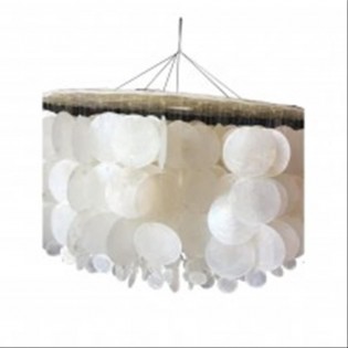 Mother-of-pearl chandelier in white color