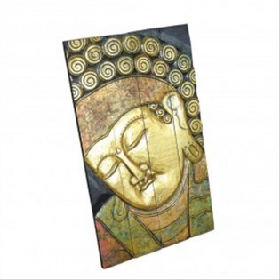 Decorative wooden Buddha panel
