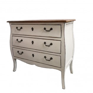 Provencal chest of drawers with three white drawers