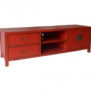 Red low tv cabinet