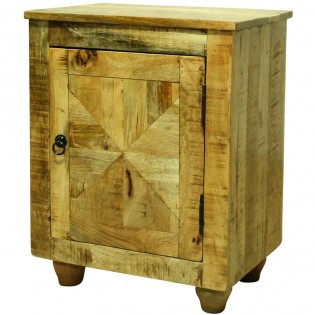 Indian wooden bedside table with door