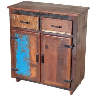 Indian industrial sideboard with drawers and doors