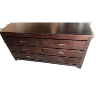 Dark mahogany chest of 6 drawers