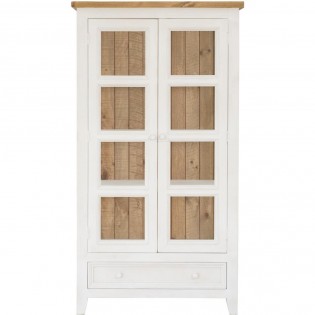 Shabby chic solid pine display cabinet
