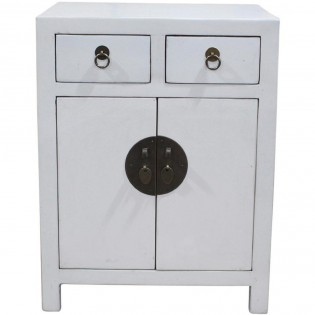 White Chinese cabinet with two drawers