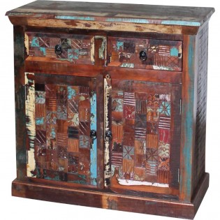 Indian sideboard in colored recycled wood