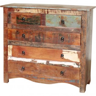 Indian chest of drawers in recycled wood