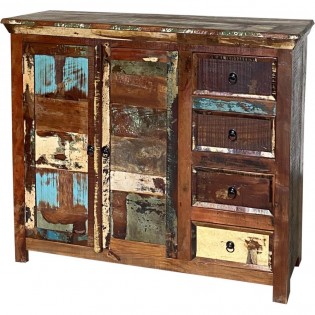 Indian sideboard with recycled wood drawers