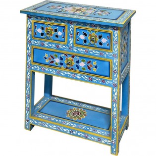 Indian cabinet painted with light blue base
