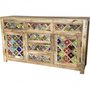 Indian sideboard with ceramics