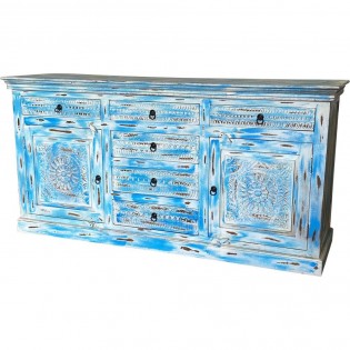 Shabby Indian sideboard with light blue base