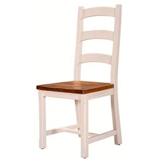 White chair with contrasting seat