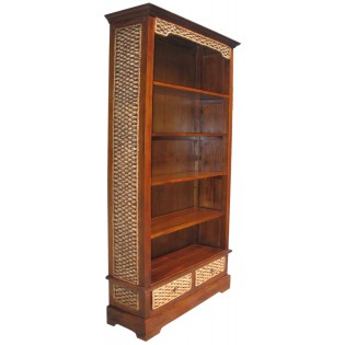 bookcase in mahogany and water hyacinth