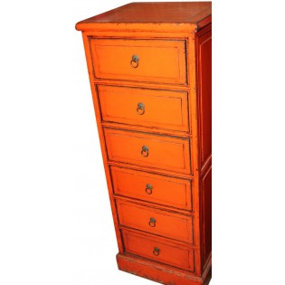 Orange piece of 6 drawers