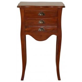 Light high 3-drawers bedside table
