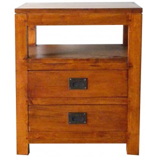 Nightstand with two drawers in light mahogany