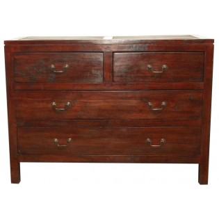 Ethnic chest of drawers with inserts in bamboo