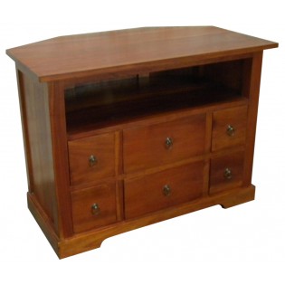 Low-rise chest of drawers in mahogany