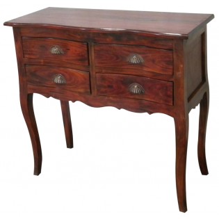 4-drawers Indonesian mahogany console
