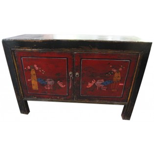 Ancient painted Mongolian cupboard