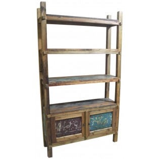 Recycled wooden open bookcase