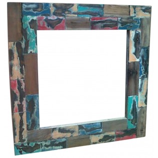 Mirror with recovered wood