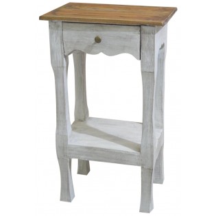 Shabby chic white pickled nightstand from Indonesia